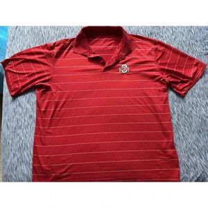Ohio State Buckeyes Red Polo Shirt Athletic Men's XL Polyester
